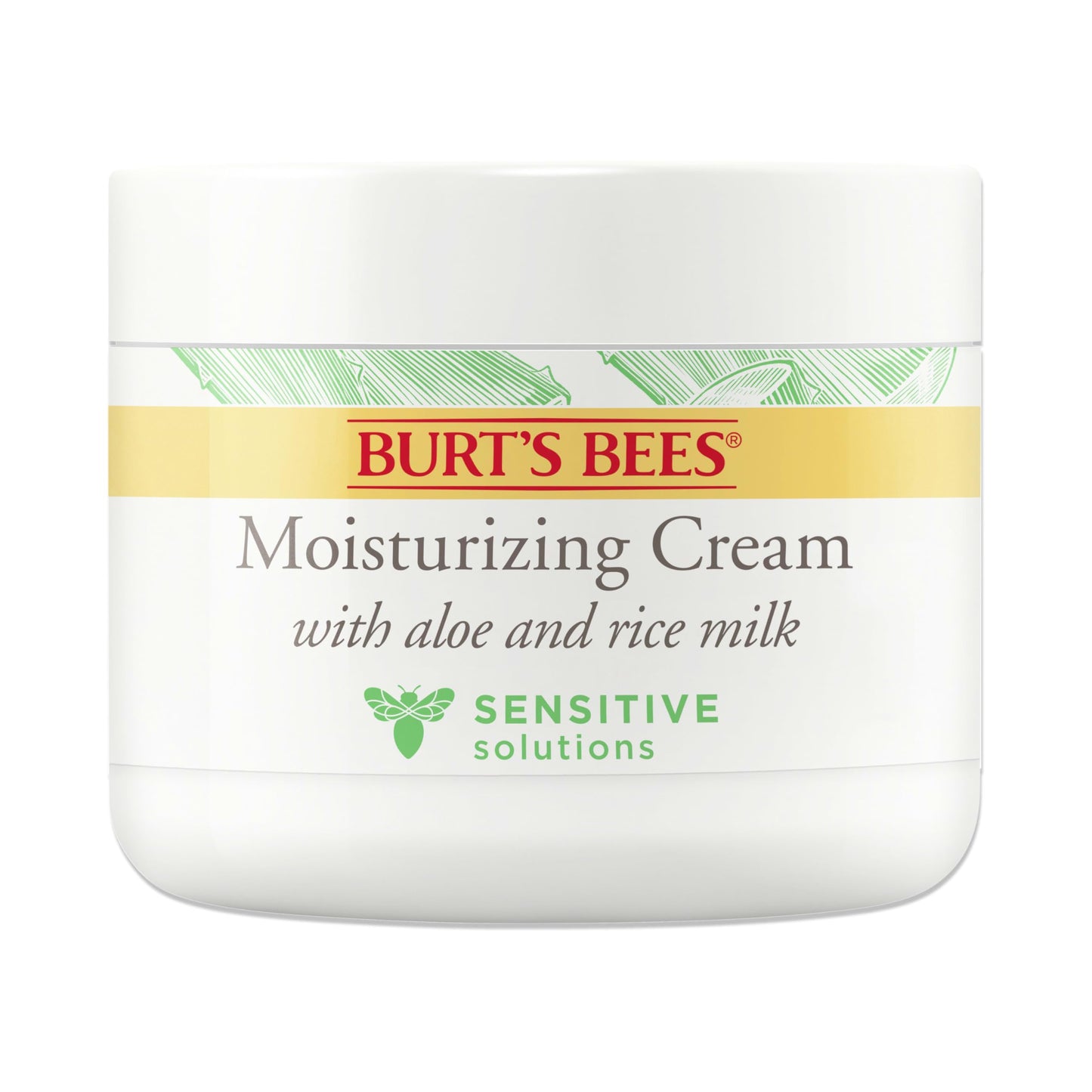 Burt's Bees Back To School Dorm Essentials, Calming Night Cream, With Aloe and Rice Milk, Face Moisturizer For Sensitive Skin, 98.8 Percent Natural Origin, 1.8 oz. Tub