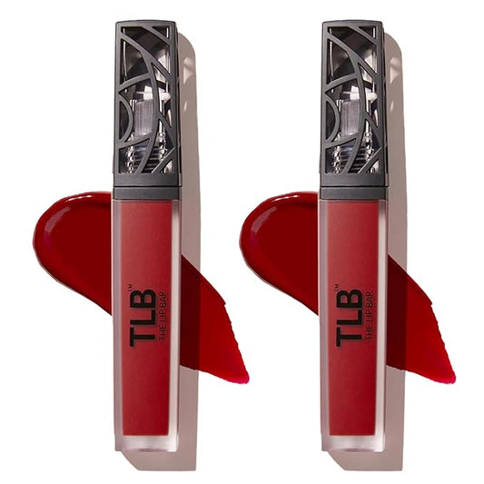 The Lip Bar - Nonstop Liquid Matte Lipstick 2-Pack, Bawse Lady (Blue Red) - High Pigment - One Swipe - Long Lasting - Jojoba Oil & Vitamin E - Vegan & Cruelty Free - Makeup & Cosmetics - .24 fl oz