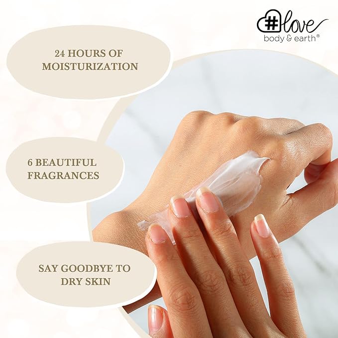 BODY & EARTH # LOVE Hand Cream Gift Set Hand Lotion Sets for Women Gift, Pack of 6 Advanced Repair Hand Cream for Dry Hands Non-greasy, Mothers Day Gifts for Mom, Women Birthday Gift for Her