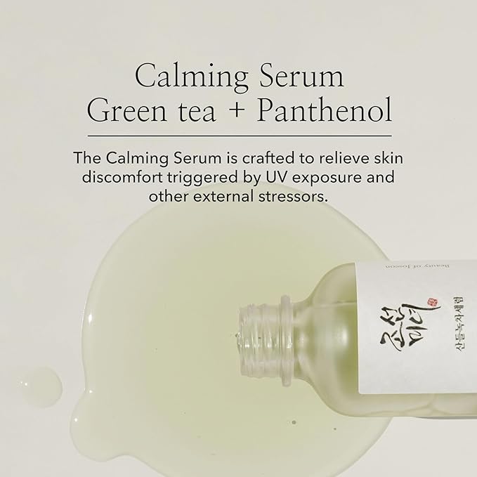 Beauty of Joseon Calming Serum Green Tea Panthenol Soothing, Moisturizing Sensitive, Acne-Prone, UV Irritated Skin, Daily Korean Skin Care for Men and Women (2 Fl.Oz.)