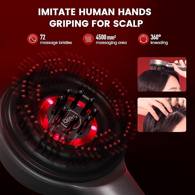 Breo Scalp3 Scalp Massaging Brush, Shiatsu Hair Scalp Massager with IPX7 Waterproof, Cordless Electric Massager for Scalp & Hair, Portable Massager for Head, Deep Massage at Home for Muscle Relax