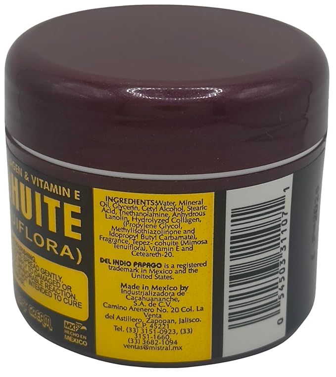 Del Indio Papago Tepezcohuite Night Cream 60g / 2.02Fl Oz 3 Pack - Reduce Expression Lines - Clarifies Skin Imperfections