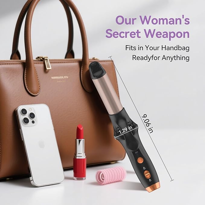 Cordless Curling Iron Hair Curler: Mini USB Rechargeable 4000 mAh 3 Temp Setting Travel Portable Hair Curler with 200 Million Negative Ion Cordless Curling Iron