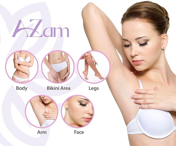 AZAM Hard Wax Beads,Hot Wax Beads,Hair Removal for Full Body4X100G Painless Hard Wax Beans with 10 large applicators 10 smaller ones, 10 nose sticks, Professional Wax Beads for Eyebrow, Bikini