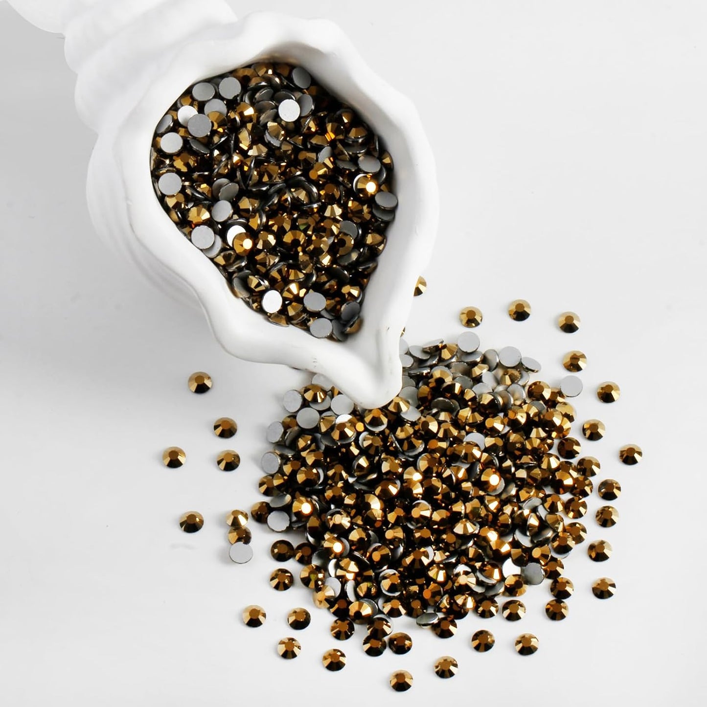 5000 PCS SS6 Flatback Rhinestones,12-Facet Diamond-Cut Glass Gems for Nail Art,Clothing,DIY Crafts,Glue-On Decoration Stones with Silver Backing,Aurum