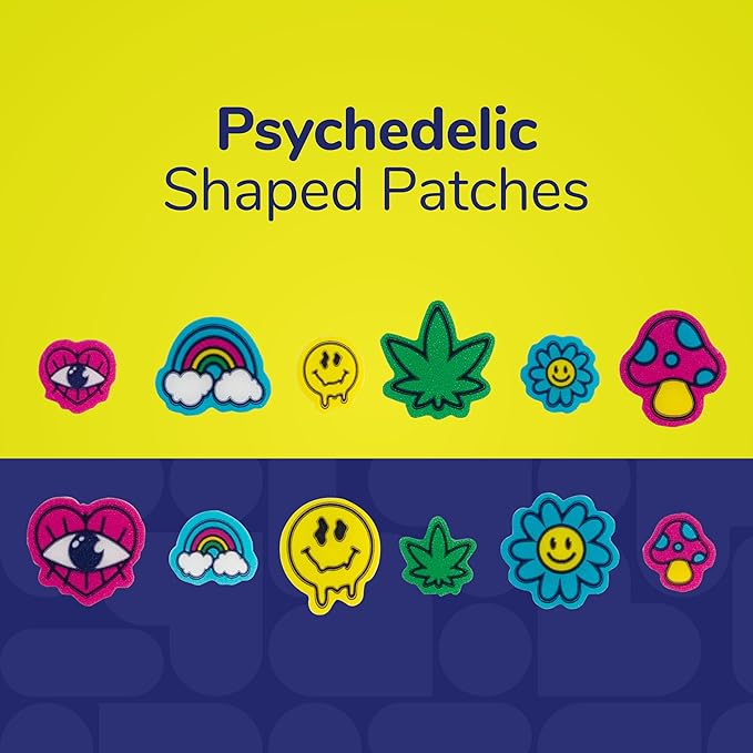 BioSwiss Psychedelic Pimple Patches, Hydrocolloid Acne Patch for Zits and Blemishes, Face and Skin Stickers, 72 Count