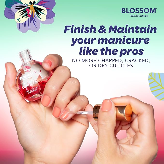 Blossom Cuticle Oil for Nails, Hydrating, Moisturizing, Scented Nail Oil Cuticle Care, Infused with Real Flowers, Made in USA, 0.5 fl. oz, Amazon Exclusive, Watermelon
