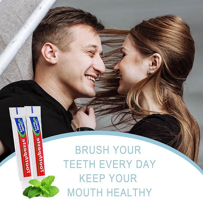 50 Tubes Bulk Travel Size Toothpaste,Extra Small 0.35oz Small Toothpastes Travel Size Bulk 0.8x3.5 inches Peppermint Mini Disposable Toothpaste for Hotel,Guests,Homeless,Charity