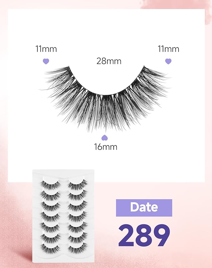 Cat Eye Lashes Volume Fluffy Mink Eyelashes Natural Wispy False Eyelashes 7 Pairs Date-289