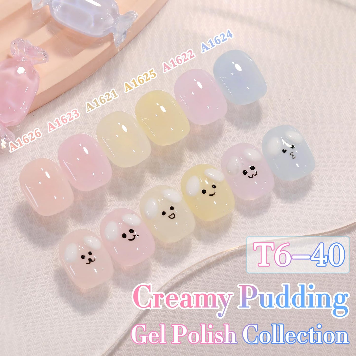 Double Rhythm 0.50 OZ Translucent Gel Polish Same Color Same Bottle Sheer Pastel Neutral Natural Milky 15 ML Jelly UV Nail Art DIY at Home (Blue-A1624)