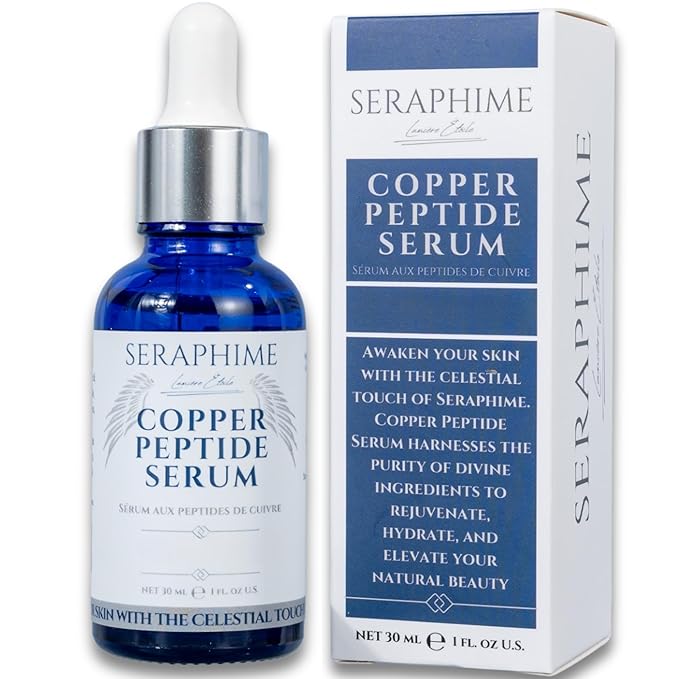 Copper Peptides Serum for Face, 2% Copper Peptide with 4% Epidermal Growth Factor (EGF Serum), Niacinamide, Ceramides, Squalane & Hyaluronic Acid, Multi Peptide, Collagen Peptide Complex, 1 fl oz