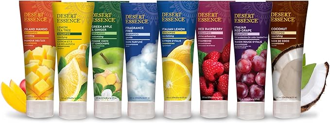 Desert Essence, Italian Red Grape Shampoo, 8.0 fl. Oz. - Gluten Free - Vegan - Cruelty Free - Moisturizing Shampoo - UV Protection - Color Treated Hair