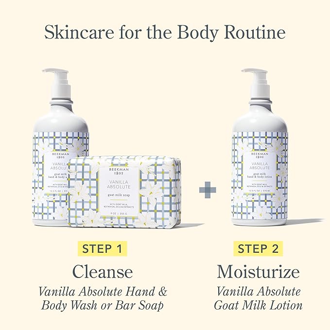 Beekman 1802 Goat Milk Hand Wash, Vanilla Absolute - Scented - 12.5 oz - Cleanses, Softens & Nourishes Skin - Good for Sensitive Skin - Cruelty Free - Ready For Use, Pump Inserted