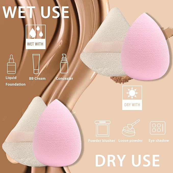 21 pcs Beauty blender Makeup Sponge Bulk:Blender Sponges 21 Pcs for Liquid, Cream, and Powder, Multi-colored Pink make up sponges for foundation