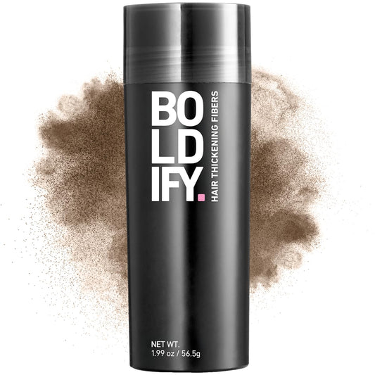 BOLDIFY Hair Fibers (56.5g) - Fill In Thinning and Fine Hair for an Instantly Fuller, Thicker Look - 14 Shades for Women & Men - Light Brown