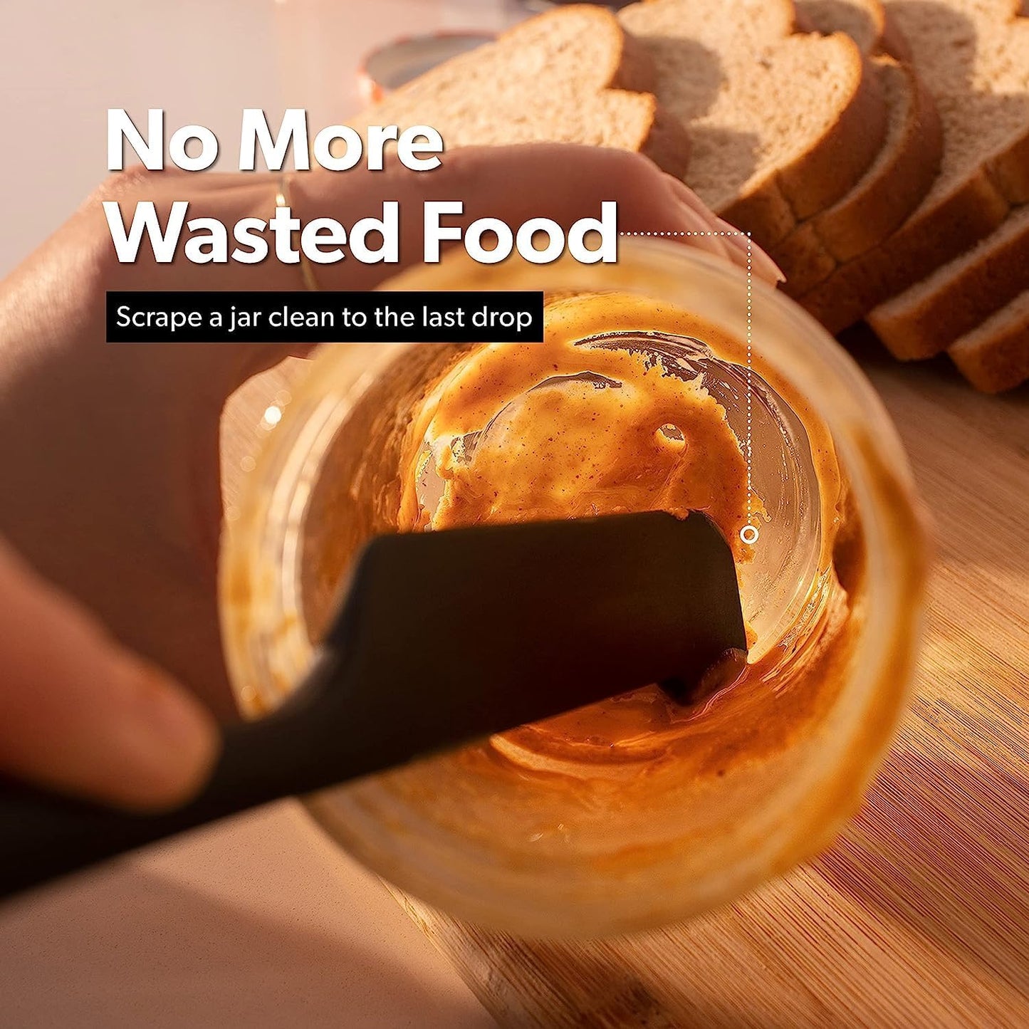 DI ORO Silicone Jar Spatulas for Scraping - Rubber Spatulas Silicone Heat Resistant - Kitchen Spatulas Nonstick Cookware Safe - Silicone Utensil Set for Blenders, Mixing, Baking, & Makeup (5pc, Blue)