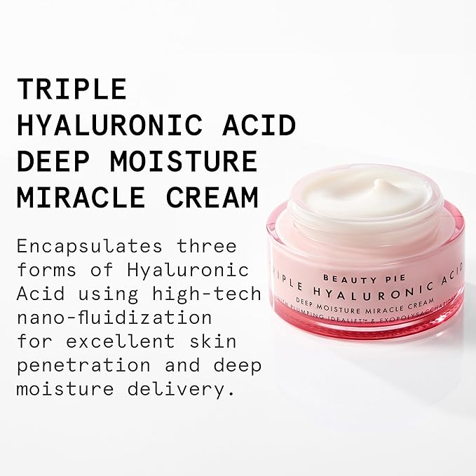 Beauty Pie Triple Hyaluronic Acid Deep Moisture Miracle Cream 50ml – Hydrating Face Moisturizer for Plumping, Firming & Anti-Aging