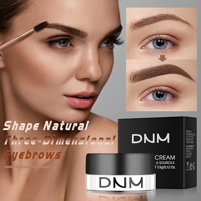 2Pcs Brow Pomade Set with Dual-ended Eyebrow Brush, High pigment Water proof Natural finish Eyebrow Makeup Set with Eyebrow Brush for Women and Girls（03#）