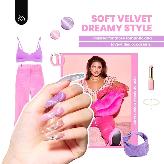 Beetles Cat Eye Gel Nail Polish Set - 20 Colors Nude Pink Green Blue Red Brown Black Magnetic Gel Polish Base Gel Matte Glossy Top Coat Lush Velvet Soak Off UV Manicure Salon DIY Gift for Women