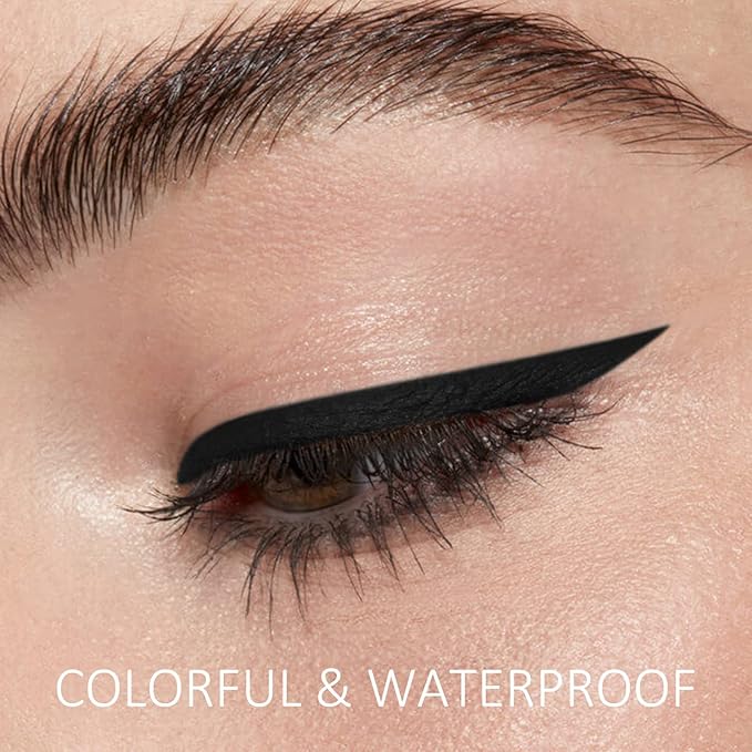 Boobeen 2pcs Liquid Eyeliner Pen, Matte Eye Liner with Precision Tip, Long Lasting Eyeliner Pencil for Bold Eye Makeup, Glides on Smoothly
