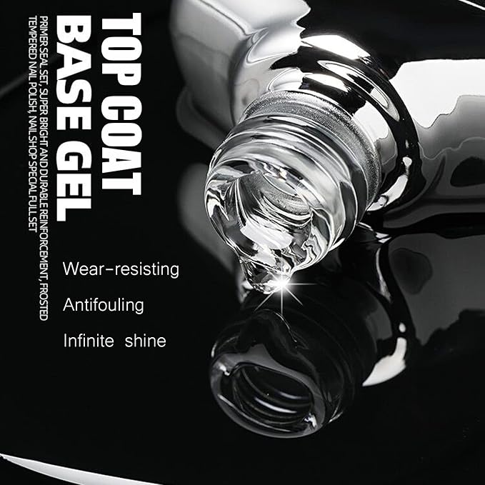 Vishine 3Pcs 16ml No Wipe Gel Base Top Coat Set & Blooming Gel, Shine Finish Top Base Gel Spreading Marble Effect Long Lasting Soak off UV LED Nail Gel Nail Art Design