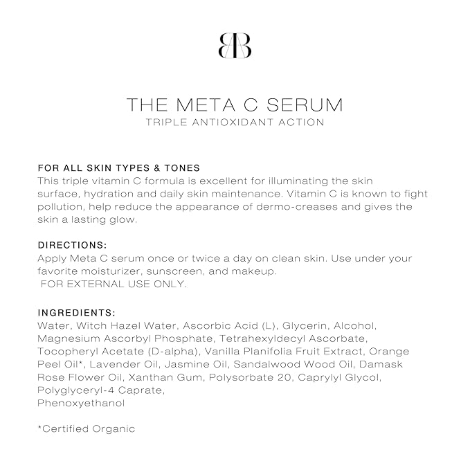 BIBA DE SOUSA The Meta C Serum- Triple Vitamin C, Topical Skin Vitamin- For all Skin Types (1oz)