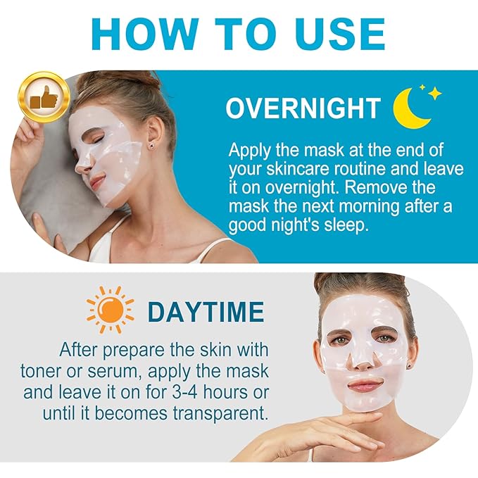 Collagen Real Deep Mask, Collagen Face Mask, Collagen Mask for Women with Hyaluronic Acid, Hydrating Face Masks Skincare, Firming Anti Wrinkle Aging Lifting Mask, Enhance Skin Vitality Deep Repair