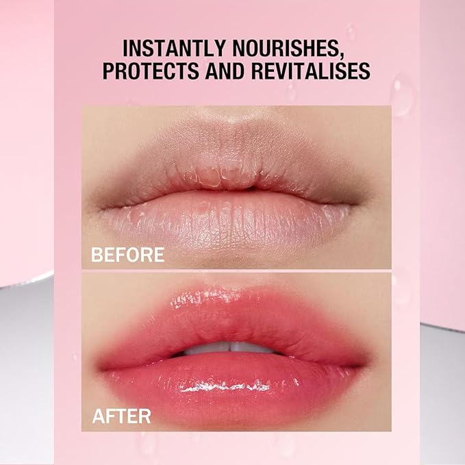 2 in 1 Moisturizing Tinted Lip Gloss Lip Balm Hydrating Glossy Hypoallergenic Natural Women Girls Teens Students Long Lasting Dry Lip Care Bees # 03