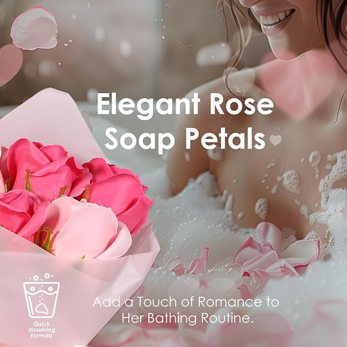 Body & Earth Spa Baskets for Women - 5 Piece Rose Scented Bath Sets with Shower Gel, Body Scrub, Body Lotion, Hand Soap, Mothers Day Gifts for Mom