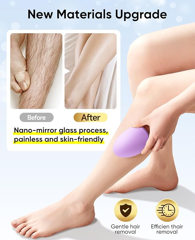 Crystal Hair Eraser for Women and Men, Reusable Crystal Hair Remover Magic Painless Exfoliation Hair Removal Tool, Magic Hair Eraser Device for Legs Back Arms