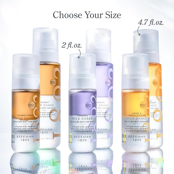 Beekman 1802 Milk Shake Body Mist - Lavender 4.7 fl oz - Hyaluronic Acid, Jojoba Oil, Instantly Moisturizes, Hydrates & Softens, Good for Sensitive Skin, Cruelty Free