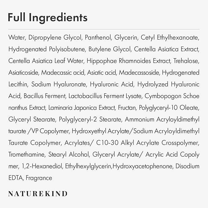 Cica Panthenol Cream, 50,000ppm Panthenol, Centella Asiatica & Hyaluronic Acid, Barrier Repair Moisturizer for Dry, Sensitive Skin, Korean Skincare, 150g, 5.29 oz.