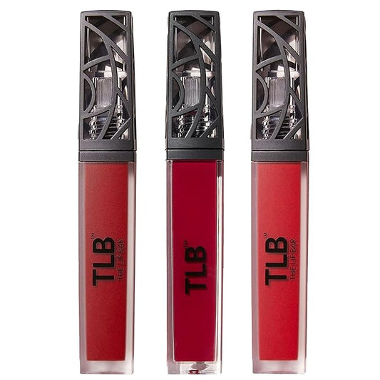 The Lip Bar - Nonstop Liquid Matte Lipstick 3-Pack, Bawse Lady (Blue Red), Rich Auntie (Deep Berry), + Hot Mama (Deep Rich Brown) - High Pigment - One Swipe - Long Lasting - Jojoba Oil - .24 fl oz