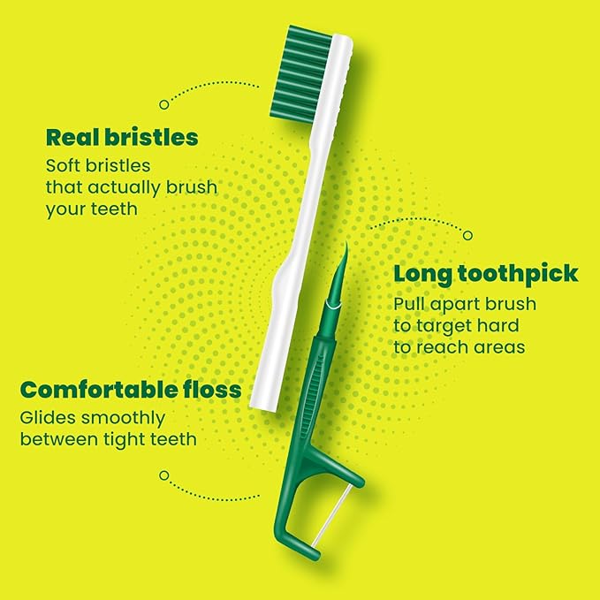 Disposable Mini Travel Toothbrushes，Prepasted On-The-Go Whitening Toothbrushes,Individually Wrapped，Disposable，Prepasted Travel Toothbrushes- Peppermint Flavor -（24-Pack）