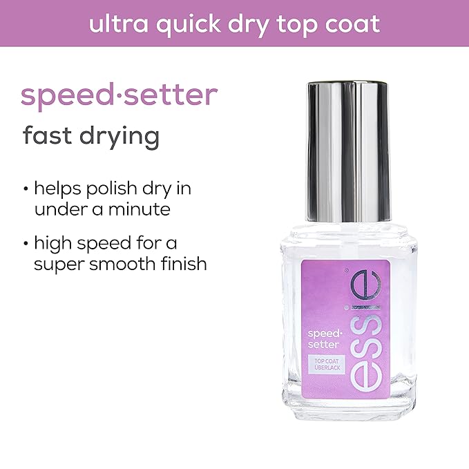 Essie Base Coat & Top Coat Set, Strong Start Strengthener Base Coat + Speed Setter Fast-Drying Top Coat, Gifts For Women And Men, 0.46 Fl Oz Each