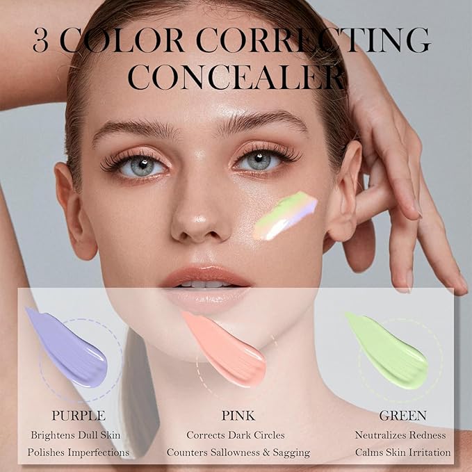 3 In 1 Primer for Face Before Makeup, Sunscreen Isolation Cream, SPF 50, One Step Color Corrector Face Primer, Moisturizing, Waterproof and Oil Control Makeup Primer