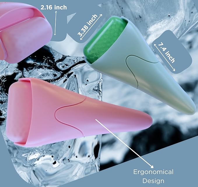 Ancloy Ice Roller for Face, Eyes, and Body, Reduce Puffiness, Pain Relief, Massage Roller for Muscle Tension, Facial and Body Skin Care Tool., for Women, Men, Kids, Gift (Pink)