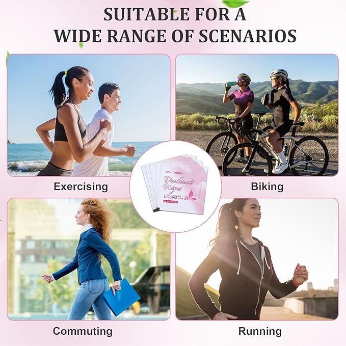200 Pcs Deodorant Wipes Individually Wrapped, Mini Travel Size Wet Antiperspirant Wipes for Armpit, Hands, Face, Butt, Bulk Personal Cleansing Wipe for Women, Men, Homeless, Sports, Travel(Rose)