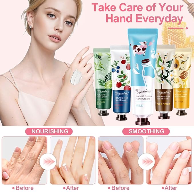 10 Pack Hand Cream Gift Set, Natural Plant Scents Moisturizing Hand Lotion, Gifts for Women, Birthday, Mother's Day, Valentine's Day, Christmas, Thank you Gifts，Travel Size 30ml