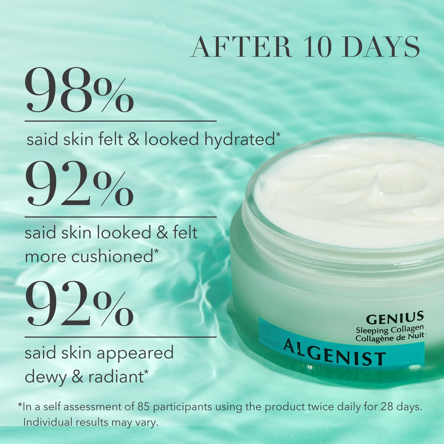 Algenist GENIUS Sleeping Collagen Night Cream - Firming Face Cream with Collagen, Collagen Amino Acids and Ceramides for a Visibly Smoother Complexion - Non-Comedogenic Skincare (2oz)