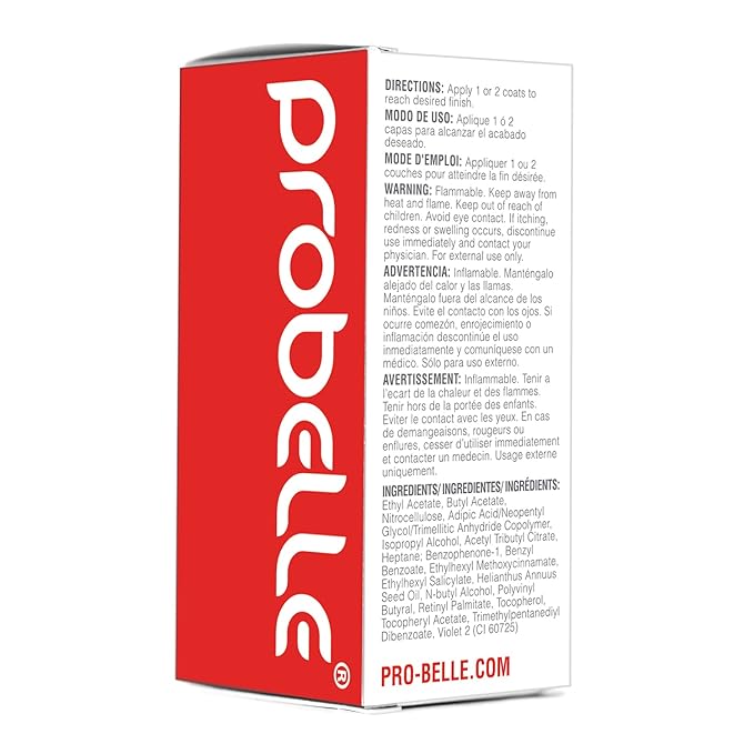 Probelle Top Coat Sealer, Quick Dry Nail Polish Top Coat, High Shine Glossy Nail Finish, Instantly Forms Clear Barrier For Enamel Protection, Fast Dry Manicure, Long Lasting Results, 0.5 fl oz/ 15 mL