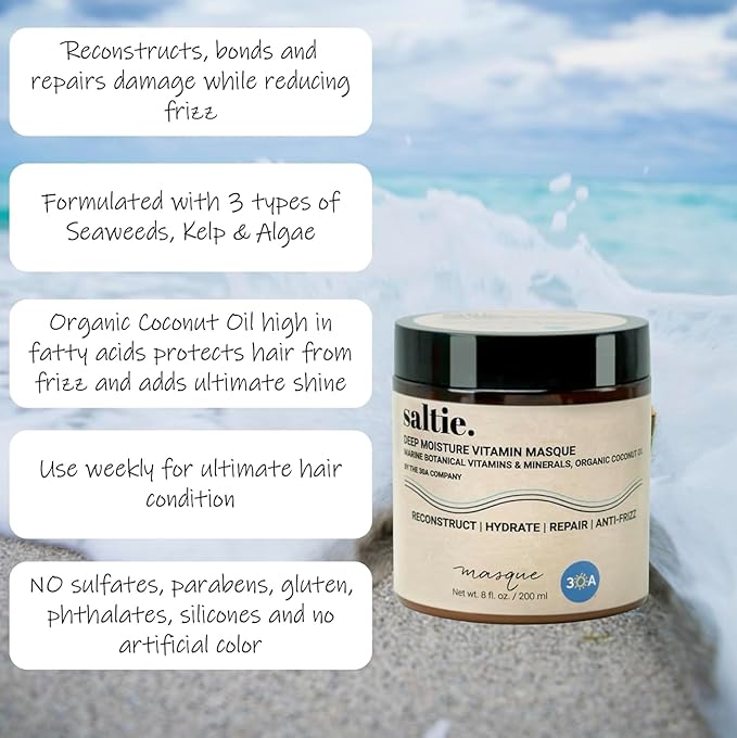 Deep Conditioning Moisture Vitamin Hair Mask with Organic Coconut Oil - Restores Dry Damaged - Repairs damage - reduces frizz - improves scalp circulation - Silicone Free