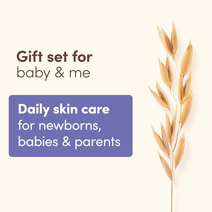 Aveeno Baby Bathtime Solutions Mommy & Me Gift Set, Baby Wash & Shampoo, Calming Bath, Daily Moisturizing Lotion and Stress Relief Body Wash for Mom, Colloidal Oat, Baby Bath Essentials, 4 items