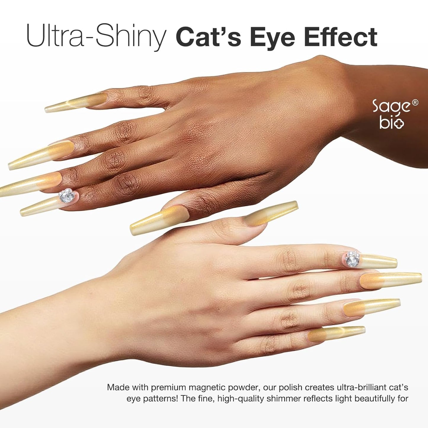 15ml Cat Eye Gel Nail Polish with Magnet Shimmer Glass Bead Effect 10