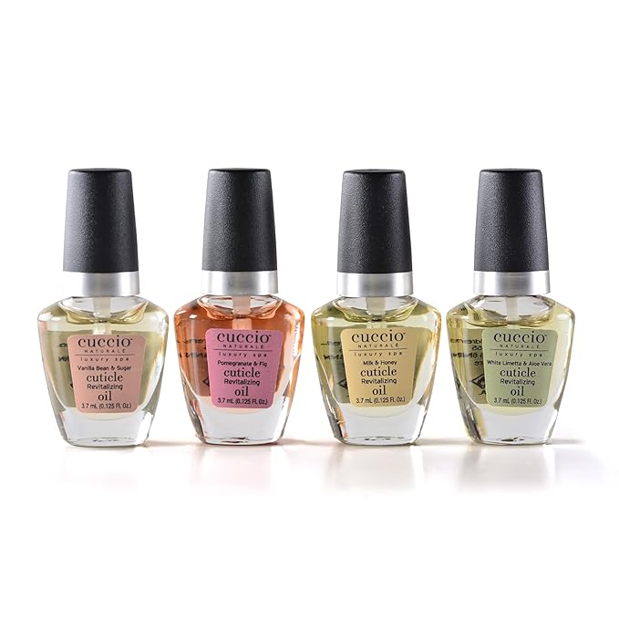 Cuccio Naturale Mini Cuticle Revitalizing Oils - Hydrating Repair for Dry Skin & Nails - Paraben & Cruelty-Free, Spa Fragrances - 4 pc