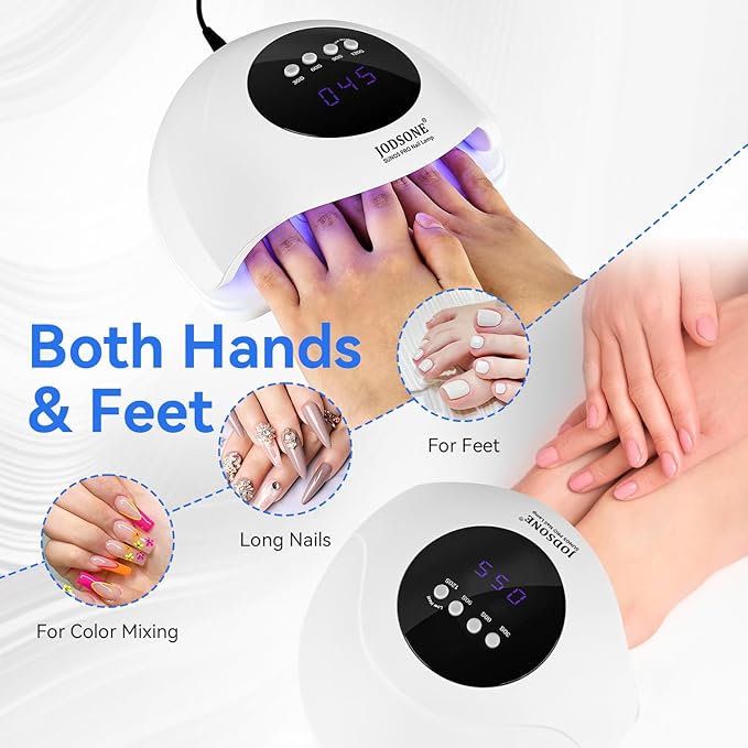 JODSONE U V LED Nail Lamp Professional Cure Auto Sensor and 4 Timer Gel Nail Lamp White