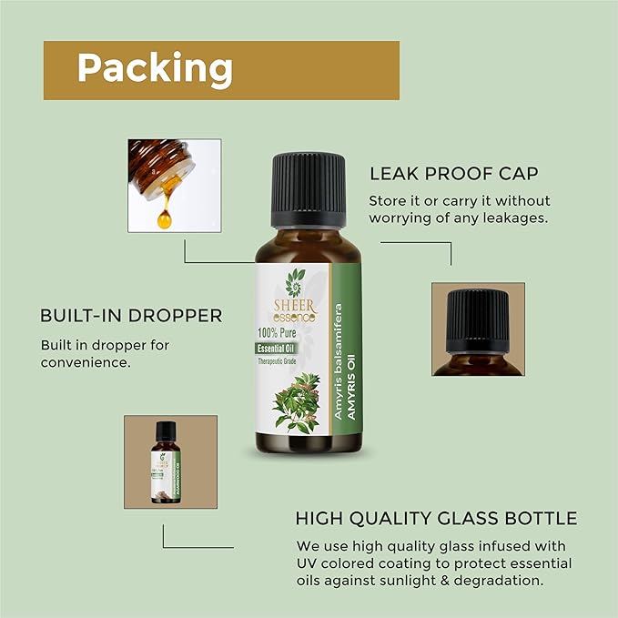 AMYRIS ESSENTIAL OIL 100% Pure Undiluted Uncut Therapeutic Grade Steam Distilled Natural Oils For Skin, Hair And Aromatherapy 5000ML