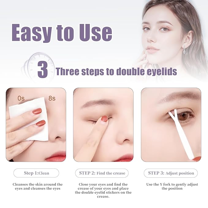 Double Eyelid Tape 600 Pcs,Create Perfect Double Eyelids, Lift Sagging Eyelids, Change Asymmetrical Eye Size,Three Sizes To Perfectly Enhance Your Eyes,And Make Your Eyes More Charming