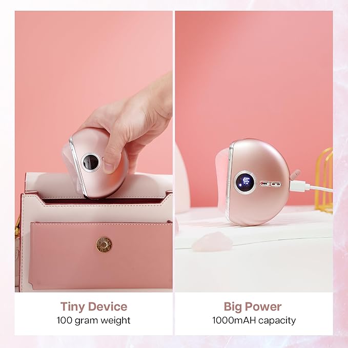 AlpenGlow Electric Gua Sha Device, Rose Quartz Gua Sha Facial Tools with Heat and Vibration, Gua Sha Face Massager for Lymphatic Drainage, Lift, Puffiness, Rejuvenation Natural Glow (Rose Gold)