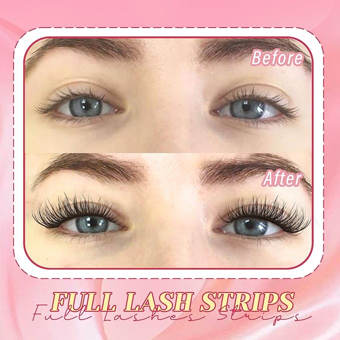 Ahrikiss Lashes Wispy False Eyelashes Natural Look Cat Eye Lashes 8 Pairs Faux Mink Lashes Lightweight Eyelashes Kit with Lash Glue and Lash Tweezers Soft Fake Lashes (Ethereal)